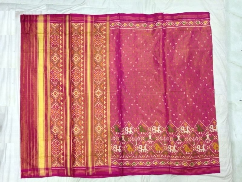 Rajkot Patola Pink Saree by Heritage of Vanza, Rajkot Patola Pink Saree ...