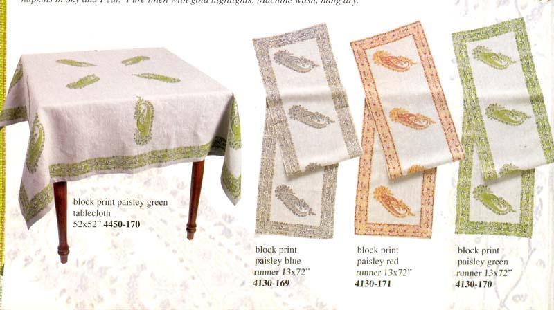 Hand Block Printed Table Linen