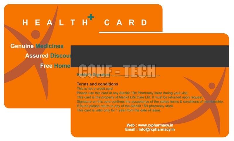 Rectangular Coated Pvc Health Cards, for Printing, Size : 100x70mm, 80x50mm