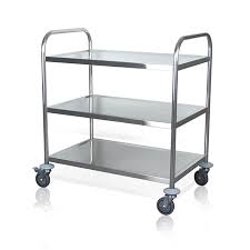 Stainless steel kitchen trolley