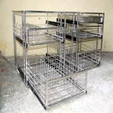 Steel kitchen trolley