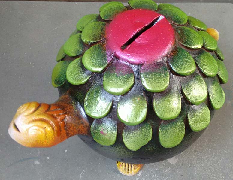 Terracotta Tortoise Shaped Money Bank