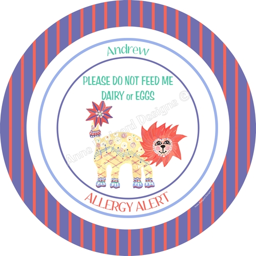 Allergy Warning plate