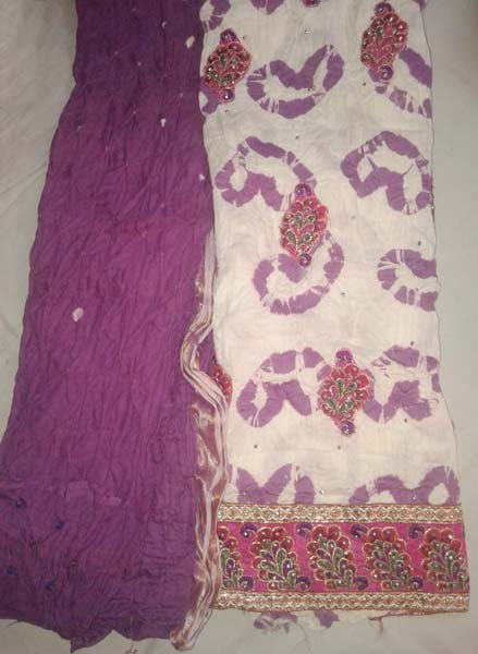 Designer Printed Purple coloured Cotton Punjabi Suits