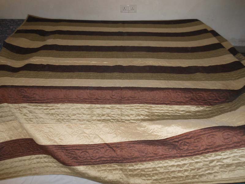 Desinger Raw Silk Cream Colour Bed Cover