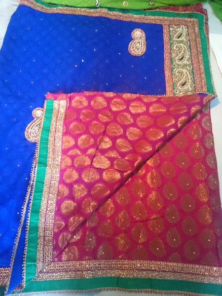 Heavy Handwork half half party wear saree