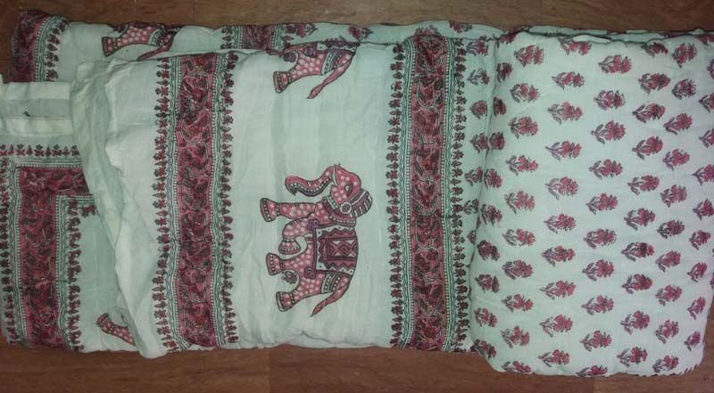 Jaipuri Hand Block Printed Lightweight Print Cotton Razai Pink