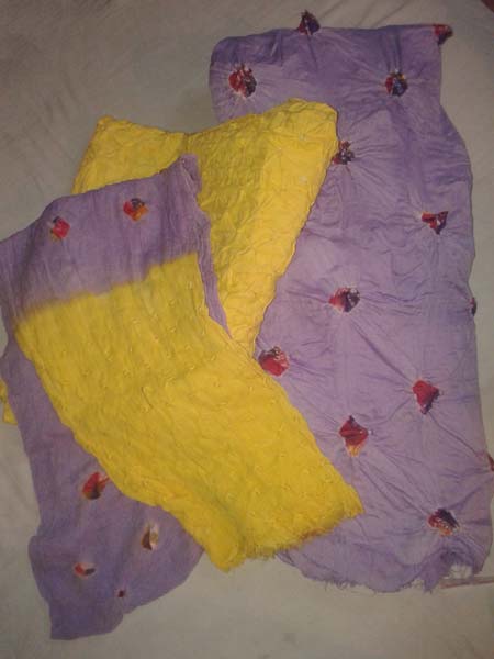 Yellow Purple Pure GC Cotton Printed Chiffon Dupatta Punjabi Suits