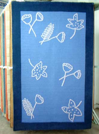 Cotton Blue Handloom Rugs