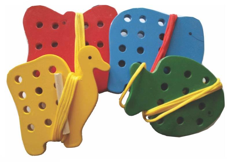 Learners Play Solid Hardwood Lacing Animals