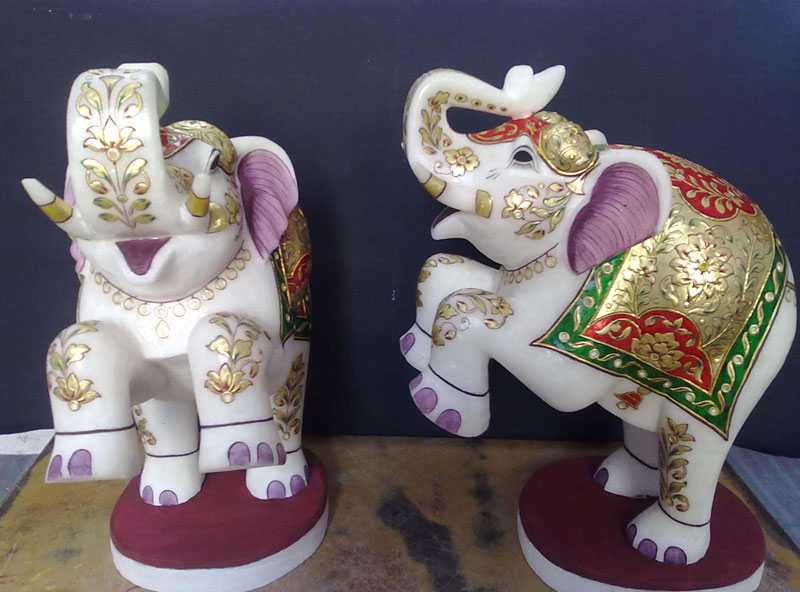 Marble Elephant Statue