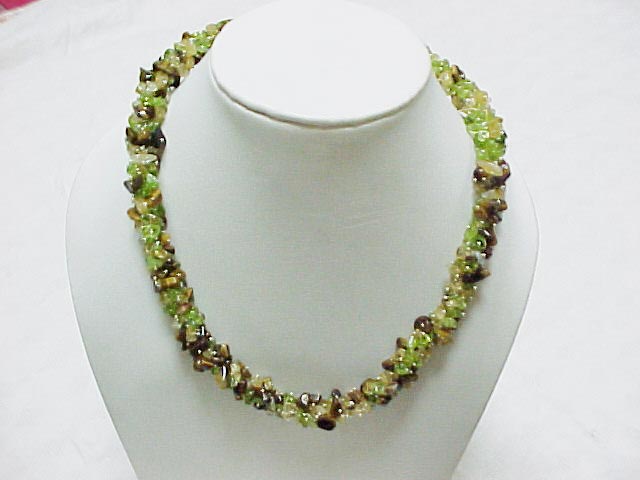 Natural Gemstone Chip Necklace