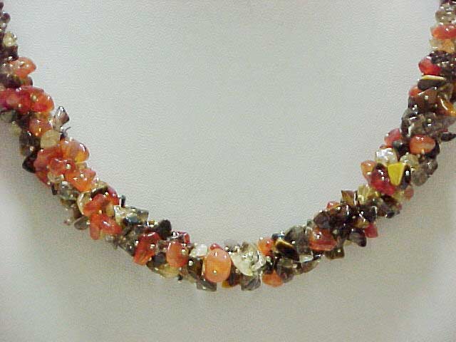 Natural Gemstone Chip Necklace