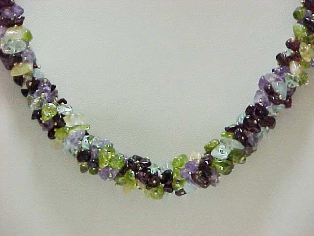 Natural Gemstone Chip Necklace