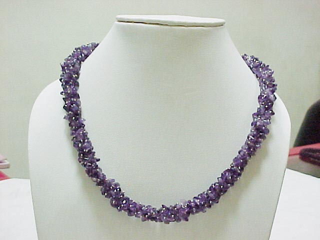 Natural Gemstone Chip Necklace