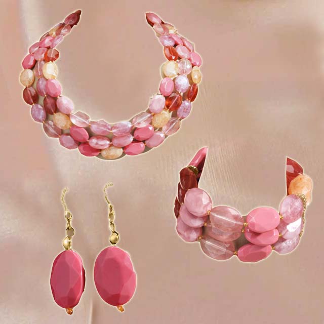 Pink Colour Jewellery Sets