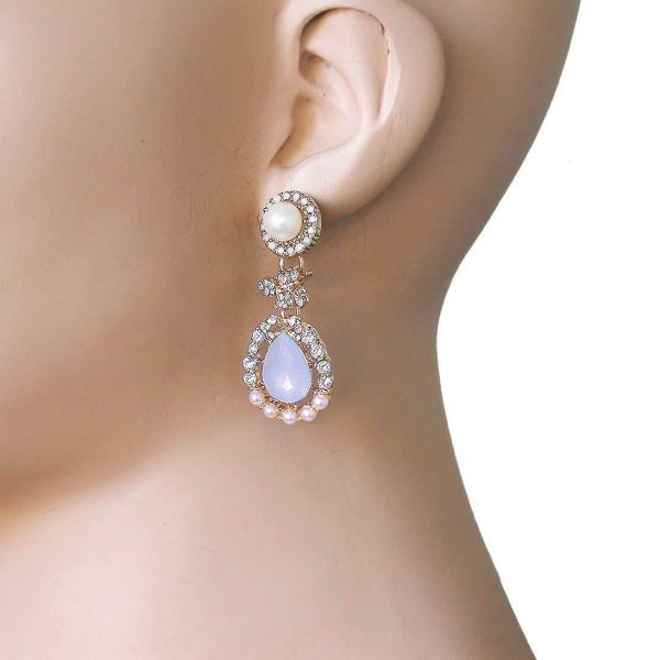 Baby Blue Acrylic Simulated Opal Earrings
