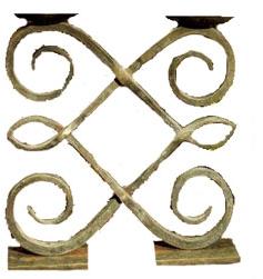 Iron Two Light Candle Holder