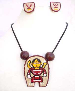Painted Jute Necklace -01