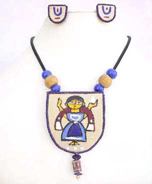 Painted Jute Necklace -02