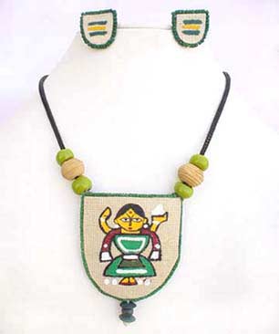 Painted Jute Necklace -03