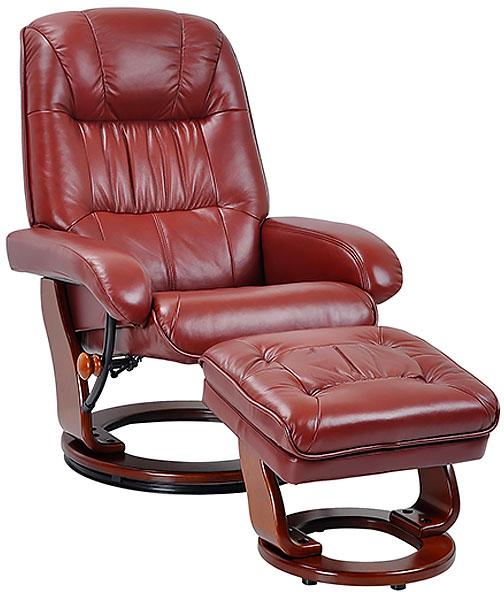 Benchmaster Swivel Burgundy Top Grain Leather Chair