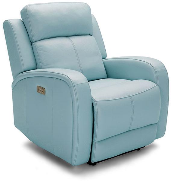 light blue leather recliner sofa