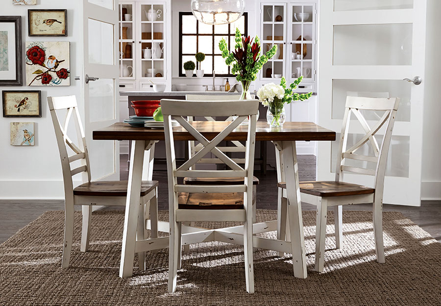 Standard Amelia White Dining Table and Four Chairs