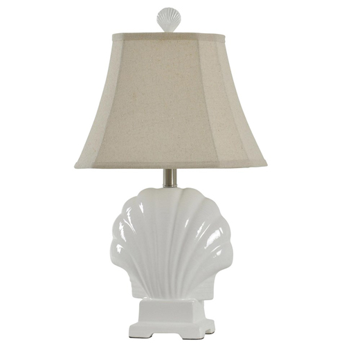 StyleCraft Sarabel White Seashell Mini Table Lamp