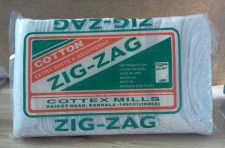 Zig Zag Cotton Wool, for Clinical, Domestical, Hospital, Packaging Type : Kraft Paper, Plastic Paper