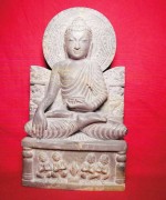 Polished Printed Stone Gautam Buddha Statue, Feature : Shiny