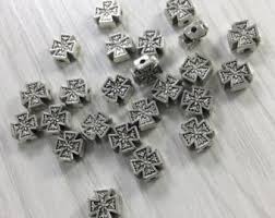 Silver cross beads