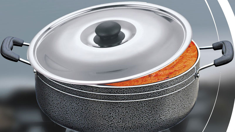 Non Stick Casserole with Lid, Size : 3mm:- 220mm, 240mm 260mm