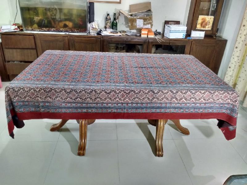Cotton Bagru Printed Table Cloth, for Home, Size : Multisizes