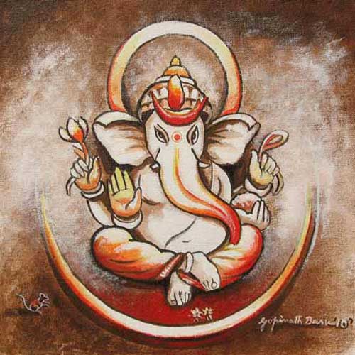 002 Lord Ganeshas oil Painting