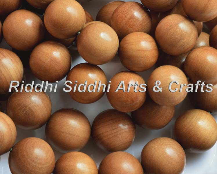 Sandalwood Finished Beads, Color : Natural Dark Golden Brown