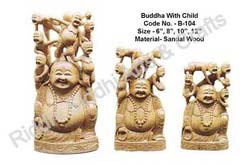 Non Polished Sandalwood Laughing Buddha, for Home, Office, Shop, Packaging Type : Carton Box, Thermocol Box