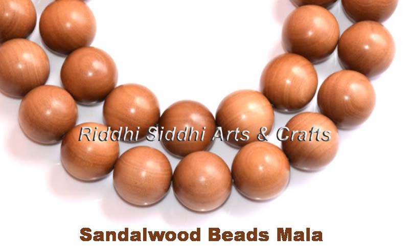 Natural finish sandalwood mala beads, Size : 6mm to 20 mm