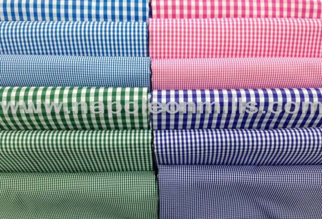 Printed Gingham Shirting Fabric, Width : 36 Inches