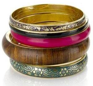 bone and brass bangles set