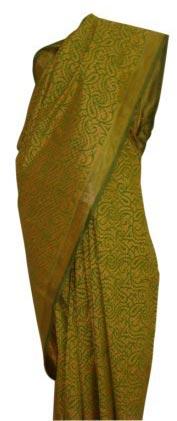 Block Printed Silk Saree