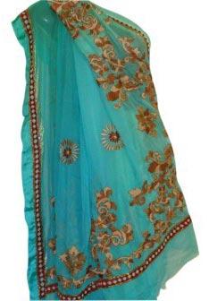 Shaded Georgette Hand Embroidered Saree