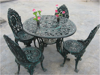 cast iron chair set