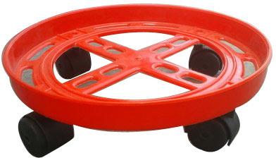 Round Plastic Gas Cylinder Trolley, Color : Red