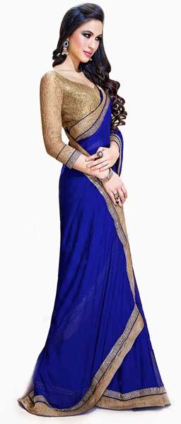 Indian Designer Blue Saree