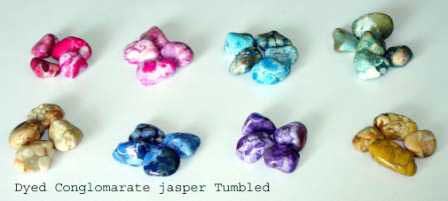 Dyed Conglomerate Jasper Tumbled Stones