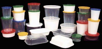 Plastic food packaging containers