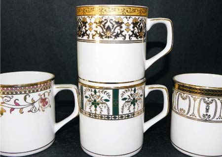Square Double Deluxe Gold Series Coffee Mugs