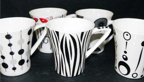Topaz Black N Decor Series Coffee Mug