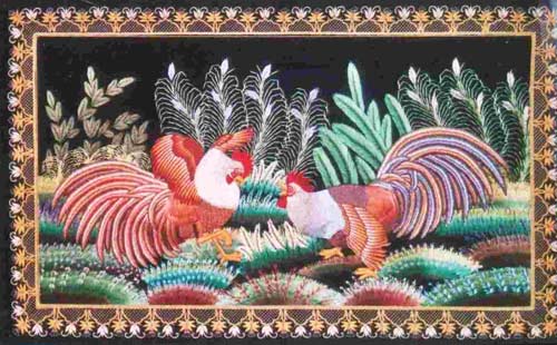 Item Code :- HI - 209 Zari Embroidery Wall Panels